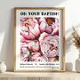 Personalised Baptism Watercolour Print – Floral Keepsake Gift, thumbnail 1 of 7