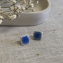 Blue Square Ceramic Earrings, thumbnail 5 of 8