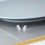 Sterling Silver Triangle Stud Earrings, thumbnail 4 of 9