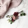 Burgundy Dusty Pink And White Floral Hair Comb, thumbnail 4 of 5