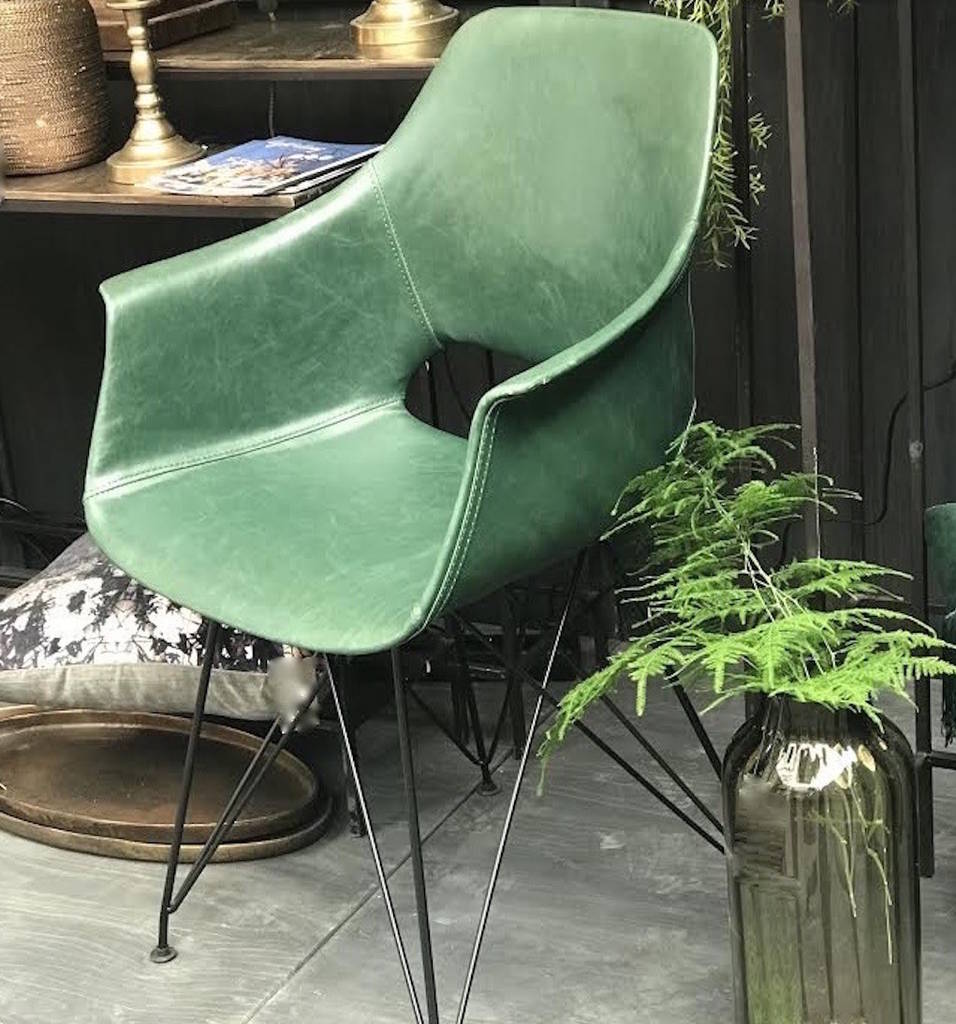 emerald green arm chair by the forest & co