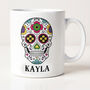 Personalised Halloween Sugar Skull Mug, thumbnail 2 of 6