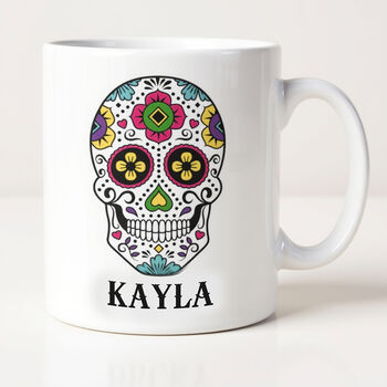 Personalised Halloween Sugar Skull Mug, 2 of 6
