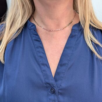 Watermelon Tourmaline Gemstone Beaded Necklace, 2 of 6