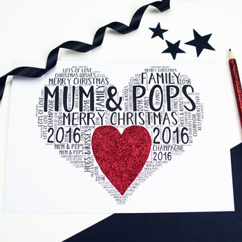 Personalised Couple Christmas Heart Card, 2 of 5