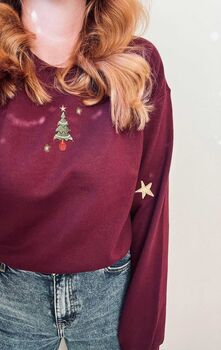 Classic Christmas Tree Embroidered Jumper, 9 of 9