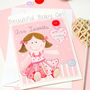 Personalised Rag Doll New Baby Girl Card, thumbnail 8 of 9