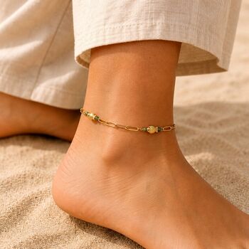 Waterproof Bohemian Gemstone Beaded Anklet, 2 of 6