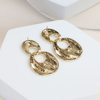 14k Chunky Gold Plated Hoop Earrings, 5 of 5