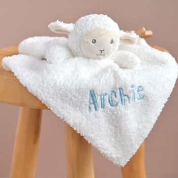 Personalised Lamb Baby Comforter, 6 of 6