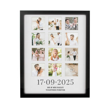 Personalised Special Date Black Multi Photo Frame Wedding Gift, 4 of 4