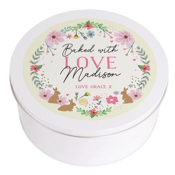 Personalised Spring Florals Cake Tin, 4 of 5