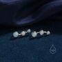 Sterling Silver White Opal Trio Crawler Earrings, thumbnail 2 of 8