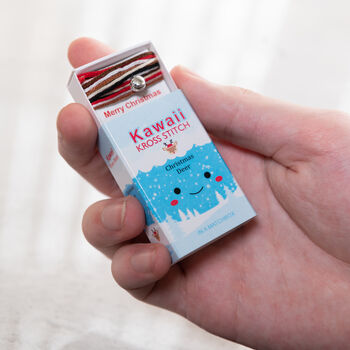 Kawaii Christmas Deer Mini Cross Stitch Kit, 2 of 8