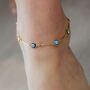 Multicolor Evil Eye Turkish Greek Protection Nazaria Anklet, thumbnail 2 of 4