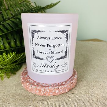 Personalised Never Forgotten Bereavement Candle, 2 of 11