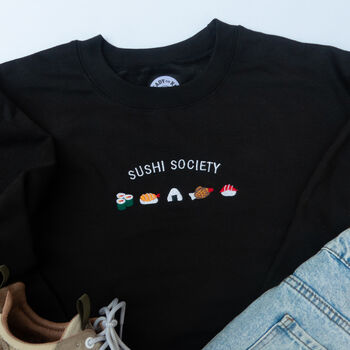 Sushi Society Embroidered Sweatshirt, 3 of 7