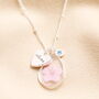 Personalised Pressed Birth Flower And Heart Charm Necklace, thumbnail 2 of 8