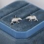 Extra Tiny Baby Tapir Stud Earrings In Sterling Silver, thumbnail 7 of 12
