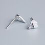 Sterling Silver Asymmetrical Balloon Stud Earrings, thumbnail 3 of 5