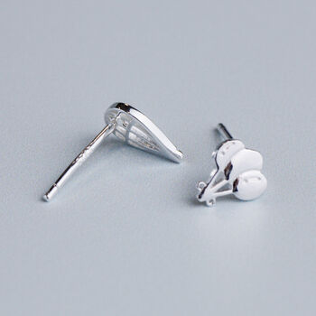 Sterling Silver Asymmetrical Balloon Stud Earrings, 3 of 5
