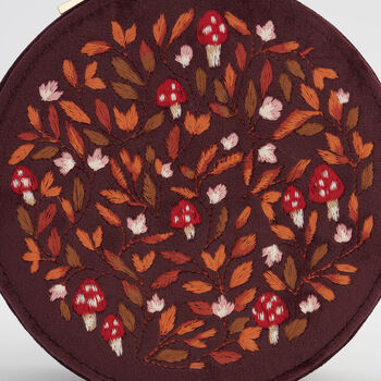 Magical Mushroom Embroidered Burgundy Jewellery Box, 5 of 5