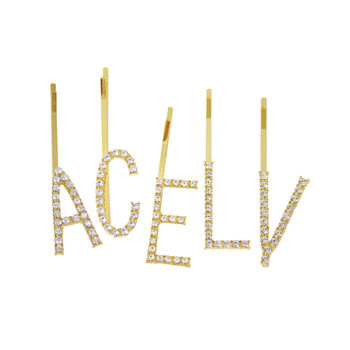 Crystal And Gold Alphabet Hair Slide, 2 of 4
