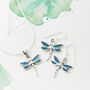 Silver Turquoise Dragonfly Necklace And Earring Set, thumbnail 1 of 10