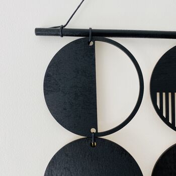 Black Cut Out Plywood Geometric Wall Art, 6 of 10