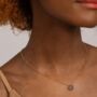 Round Coffee Druzy Crystal 18k Gold Plated Necklace, thumbnail 1 of 3