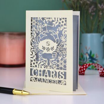 Personalised Cancer Star Sign Birthday Card, 2 of 5