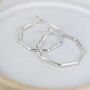 Sterling Silver Large Octagon Hoops, thumbnail 5 of 8