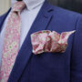 Mens Soft Pink Floral Pocket Square, thumbnail 1 of 12