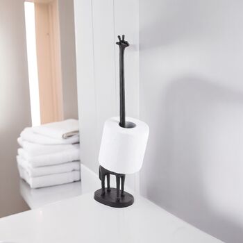 Stainless Steel Giraffe Kitchen Towel And Toilet Roll Stand, 5 of 5