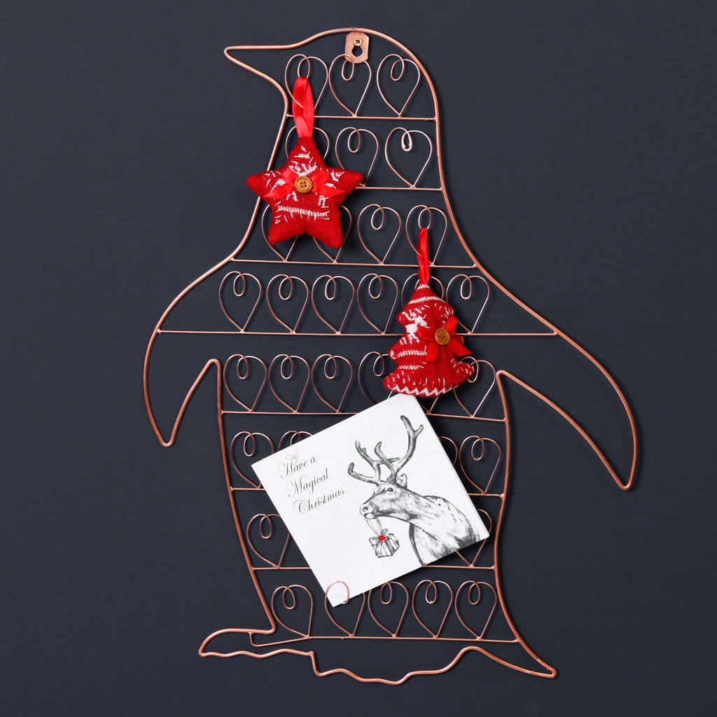 Wall Hanging Copper Penguin Card Holder