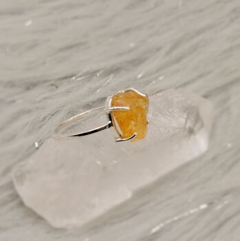 Raw Citrine Ring: November Birthstone, 5 of 7