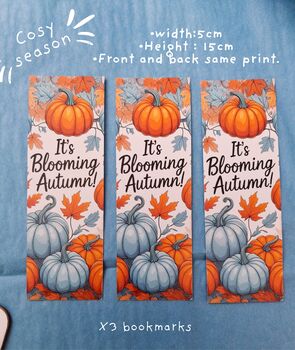 It's Blooming Autumn Bookmark. Plastic Free, 3 of 4