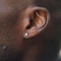 Gold Micro 925 Silver Moissanite Diamond Stud Earring For Men, thumbnail 3 of 10