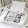 Personalised Grey Bobble Blanket And Grey Bunny Comforter Set, thumbnail 1 of 8