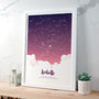 Personalised Star Map And Clouds Print, thumbnail 4 of 6