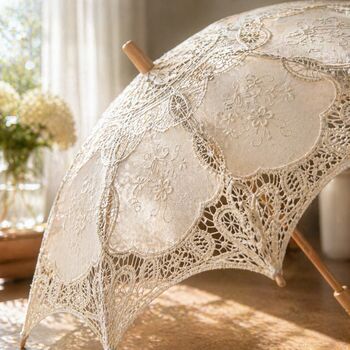 Victorian Lace Umbrella Sun Wedding Summer Parasol, 6 of 6