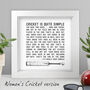 'Cricket Is Simple' Illustrated Quote Print, thumbnail 3 of 3