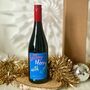 Blue Typographic Personalised Christmas Wine, thumbnail 1 of 3