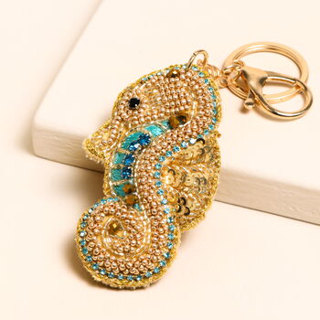 Beaded Seahorse Keyring And Bag Charm, 2 of 3