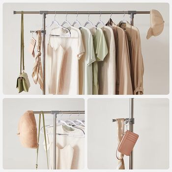 Clothes Rack Garment Clothes Rail With Extendable Bar, 7 of 10
