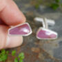 Pink Sapphire Cufflinks In Sterling Silver, thumbnail 3 of 3