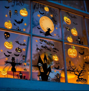 Halloween Pumpkin Ghosts Witches Removable Wall/ Window Stickers, 6 of 9