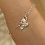 925 Silver Orange Beaded Summer Indie Thin Payal Anklet, thumbnail 2 of 9