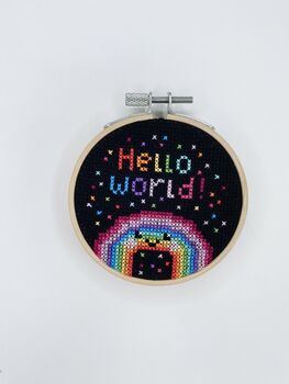 Hello World Cross Stitch Kit, 3 of 4