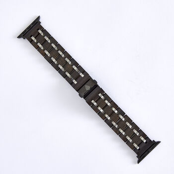 Handmade Wood Apple Watch Band Unisex, Black, 4 of 5